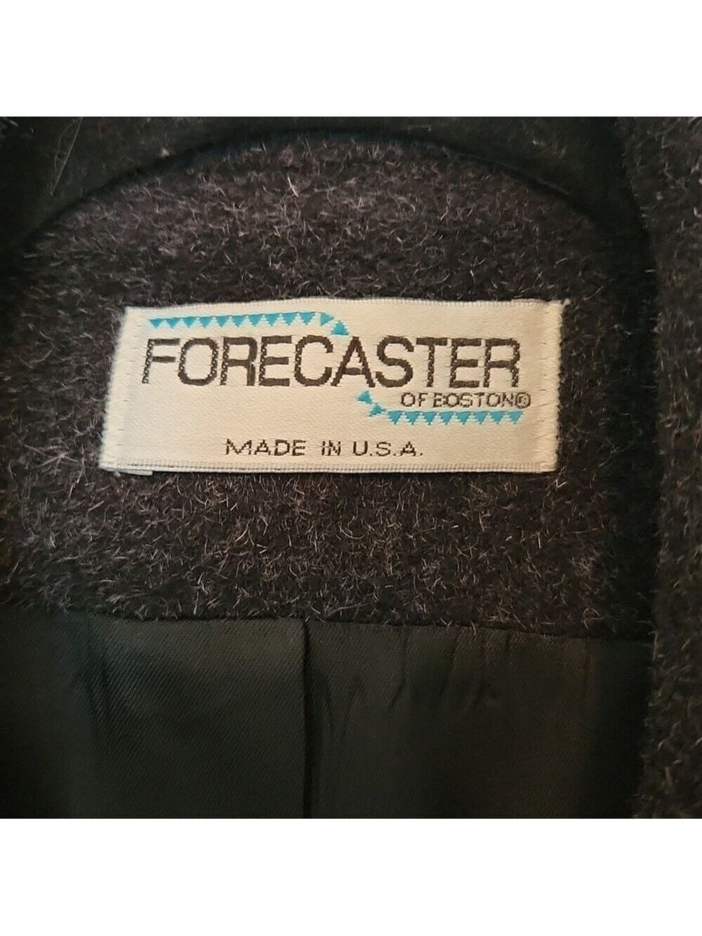 Forecaster of Boston Pure Wool Mohair PeaCoat Size: 10 Charcoal gray mid length - Picture 2 of 15